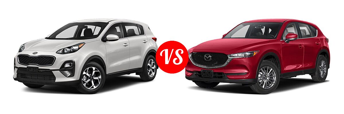 2020 Kia Sportage SUV EX / LX / S / SX Turbo vs. 2020 Mazda CX-5 SUV Signature - Front Left Comparison