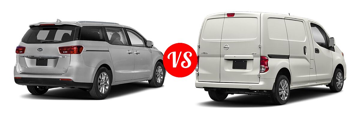 2020 Kia Sedona Minivan EX vs. 2019 Nissan NV200 Minivan S / SV - Rear Right Comparison