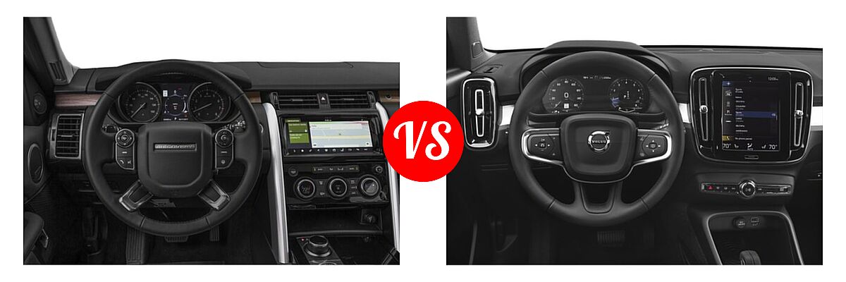 2020 Land Rover Discovery SUV HSE / HSE Luxury / Landmark Edition / SE vs. 2019 Volvo XC40 SUV Momentum / R-Design - Dashboard Comparison