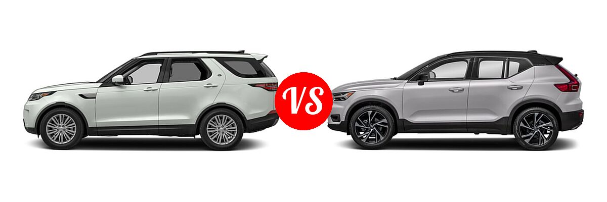 2020 Land Rover Discovery SUV HSE / HSE Luxury / Landmark Edition / SE vs. 2019 Volvo XC40 SUV R-Design - Side Comparison