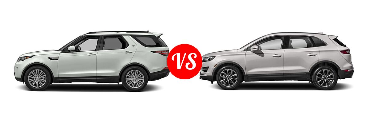 2020 Land Rover Discovery SUV Diesel HSE / HSE Luxury / SE vs. 2019 Lincoln MKC SUV Black Label / FWD / Reserve / Select / Standard - Side Comparison