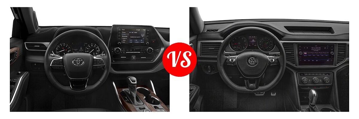 2020 Toyota Highlander SUV Limited vs. 2020 Volkswagen Atlas SUV 3.6L V6 SE w/Technology R-Line / 3.6L V6 SEL R-Line - Dashboard Comparison