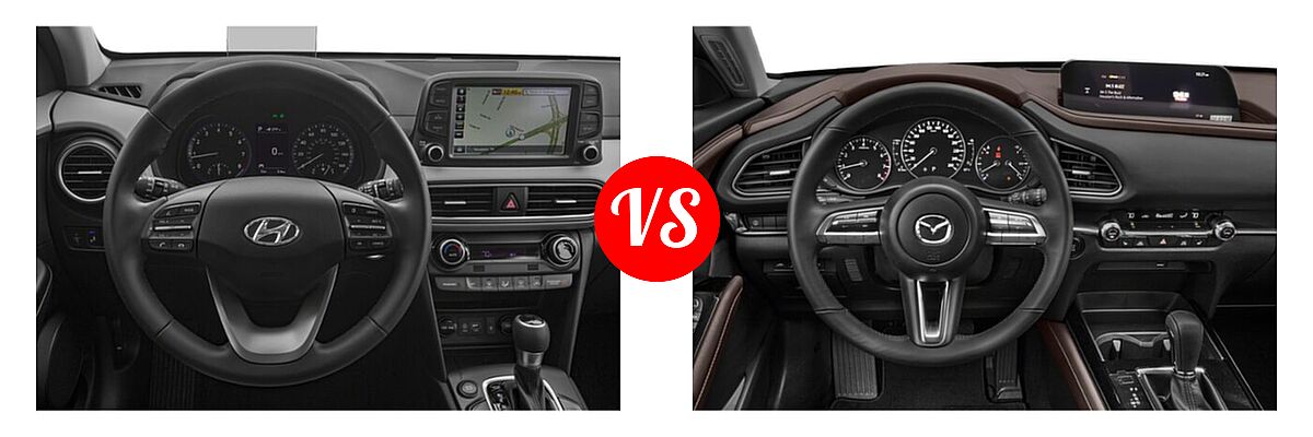 2020 Hyundai Kona SUV Limited / Ultimate vs. 2020 Mazda CX-30 SUV Premium Package - Dashboard Comparison