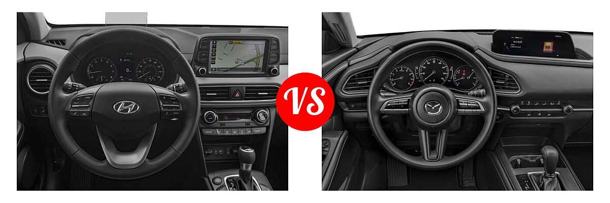 2020 Hyundai Kona SUV Limited / Ultimate vs. 2020 Mazda CX-30 SUV FWD - Dashboard Comparison