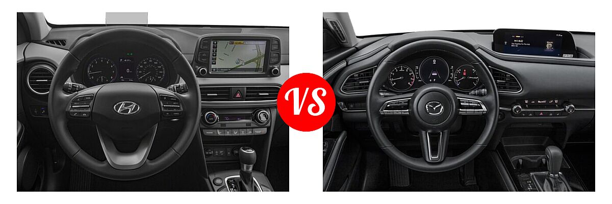 2020 Hyundai Kona SUV Limited / Ultimate vs. 2020 Mazda CX-30 SUV Preferred Package - Dashboard Comparison