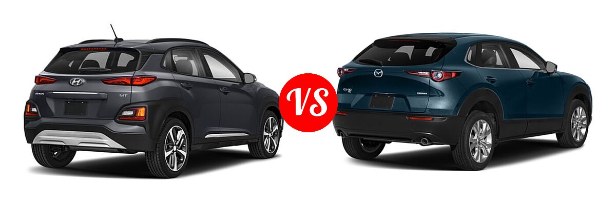 2020 Hyundai Kona SUV Limited / Ultimate vs. 2020 Mazda CX-30 SUV Select Package - Rear Right Comparison