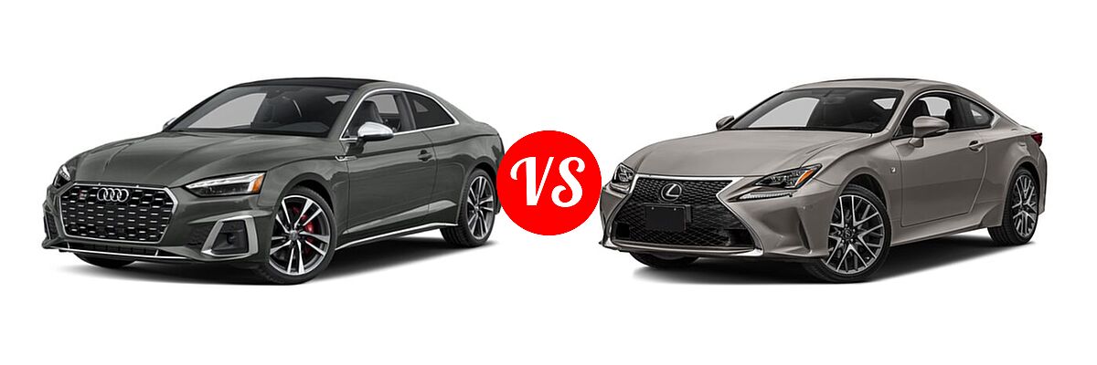 2021 Audi S5 Coupe Prestige vs. 2018 Lexus RC 350 Coupe RC 350 - Front Left Comparison