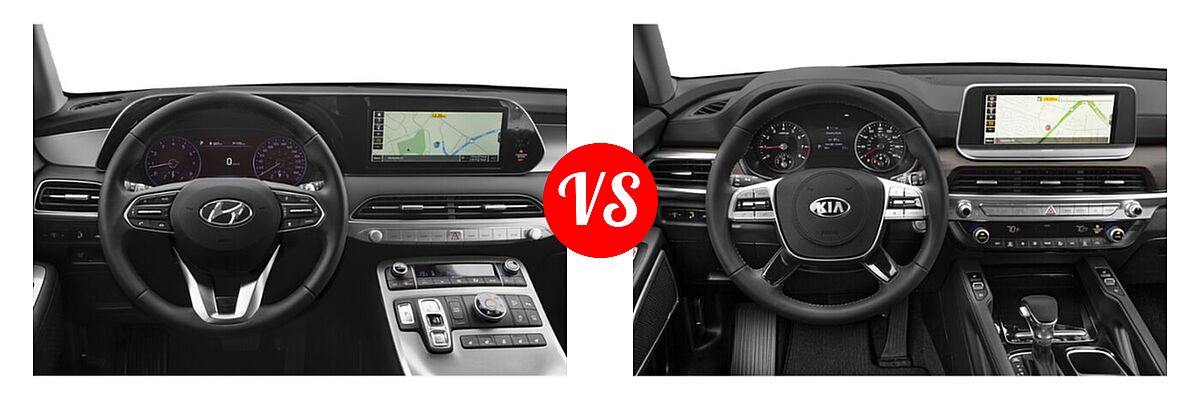2020 Hyundai Palisade SUV SE vs. 2020 Kia Telluride SUV EX / LX / S / SX - Dashboard Comparison