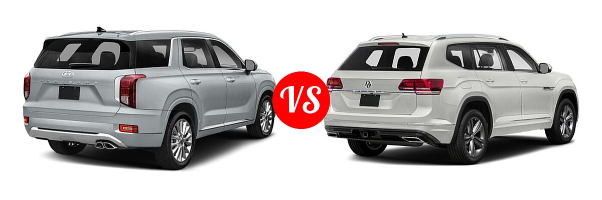 2020 Hyundai Palisade SUV Limited vs. 2020 Volkswagen Atlas SUV 3.6L V6 SE w/Technology R-Line / 3.6L V6 SEL R-Line - Rear Right Comparison