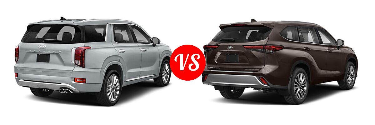 2020 Hyundai Palisade SUV Limited vs. 2020 Toyota Highlander SUV Platinum - Rear Right Comparison