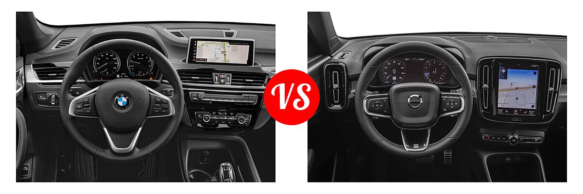 2021 BMW X1 SUV xDrive28i vs. 2019 Volvo XC40 SUV R-Design - Dashboard Comparison