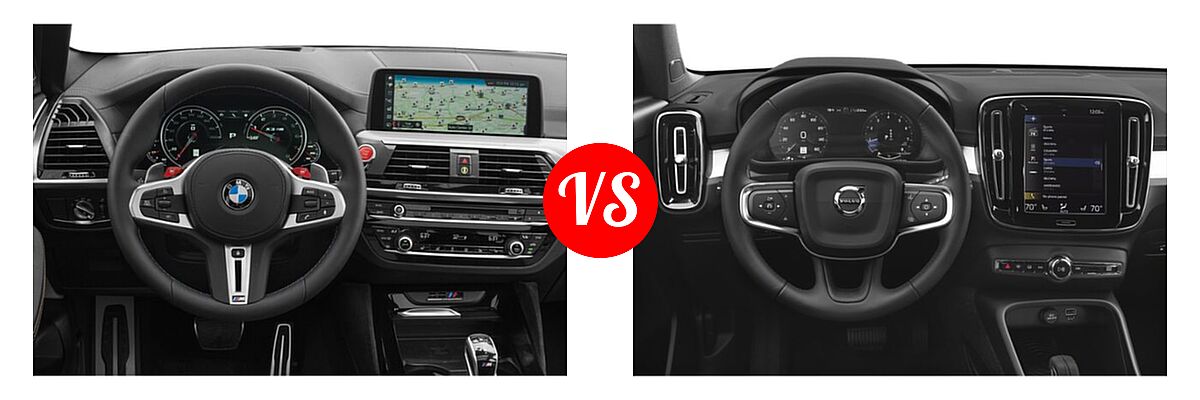 2021 BMW X3 M SUV Sports Activity Vehicle vs. 2019 Volvo XC40 SUV Momentum / R-Design - Dashboard Comparison
