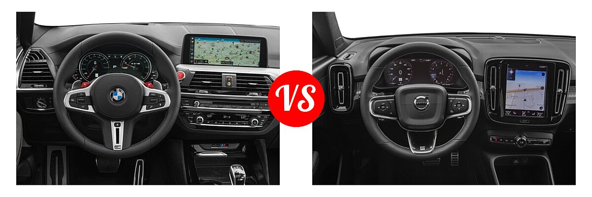 2021 BMW X3 M SUV Sports Activity Vehicle vs. 2019 Volvo XC40 SUV R-Design - Dashboard Comparison