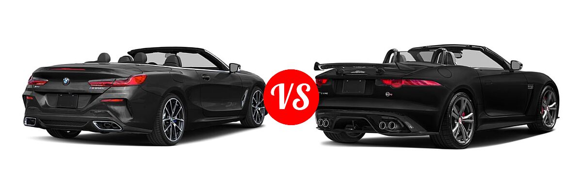 2021 BMW 8 Series M850i Convertible M850i xDrive vs. 2018 Jaguar F-TYPE SVR Convertible SVR - Rear Right Comparison