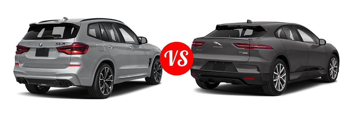 2021 BMW X3 M SUV Sports Activity Vehicle vs. 2019 Jaguar I-PACE SUV Electric First Edition / HSE / S / SE - Rear Right Comparison