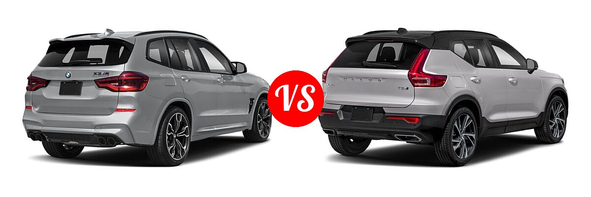 2021 BMW X3 M SUV Sports Activity Vehicle vs. 2019 Volvo XC40 SUV R-Design - Rear Right Comparison
