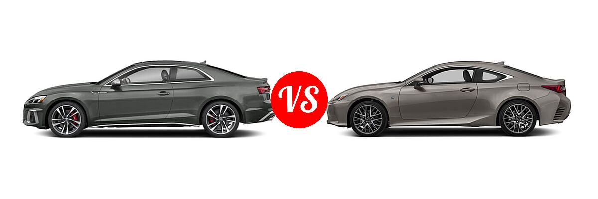 2021 Audi S5 Coupe Prestige vs. 2018 Lexus RC 350 Coupe RC 350 - Side Comparison
