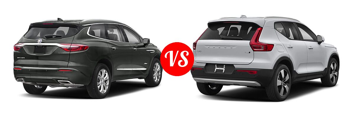 2021 Buick Enclave SUV Avenir vs. 2019 Volvo XC40 SUV Momentum / R-Design - Rear Right Comparison