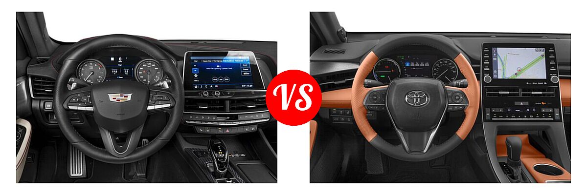2021 Cadillac CT5 Sedan Luxury / Premium Luxury / Sport / V-Series vs. 2021 Toyota Avalon Hybrid Sedan Hybrid Hybrid Limited / Hybrid XSE - Dashboard Comparison