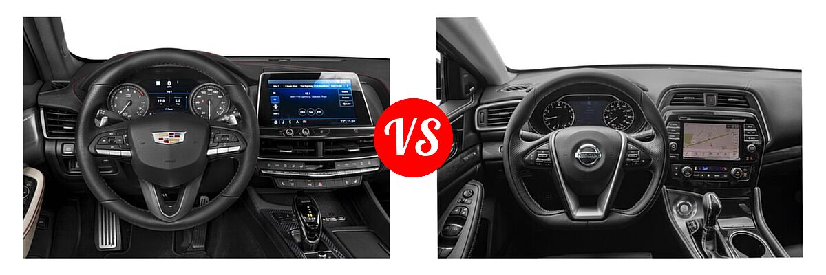 2021 Cadillac CT5 Sedan Luxury / Premium Luxury / Sport / V-Series vs. 2021 Nissan Maxima Sedan Platinum - Dashboard Comparison