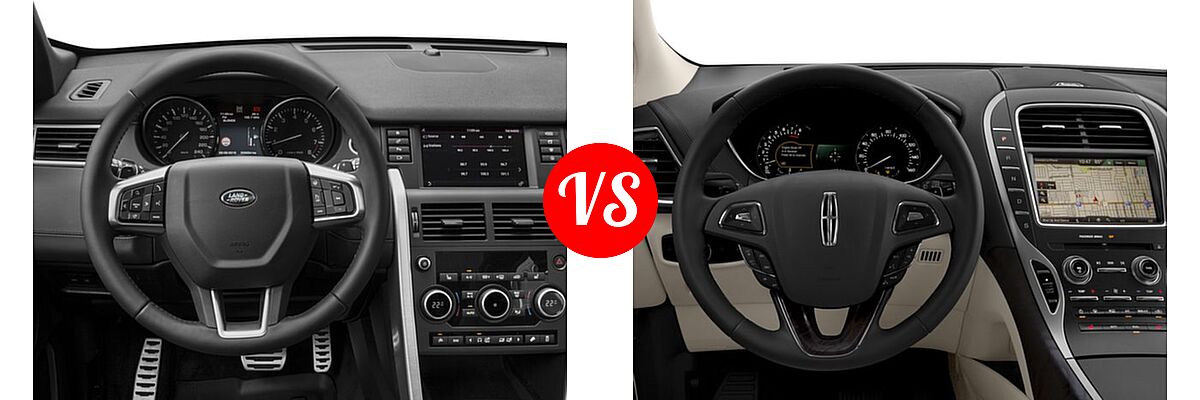 2017 Land Rover Discovery Sport SUV HSE / HSE Luxury / SE vs. 2017 Lincoln MKX SUV Black Label / Premiere / Reserve / Select - Dashboard Comparison