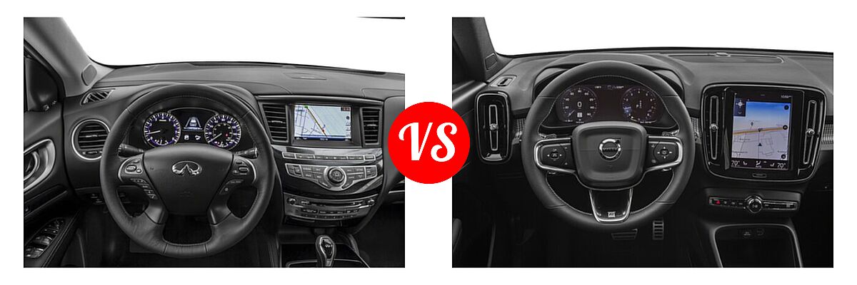 2020 Infiniti QX60 SUV SIGNATURE EDITION vs. 2019 Volvo XC40 SUV R-Design - Dashboard Comparison