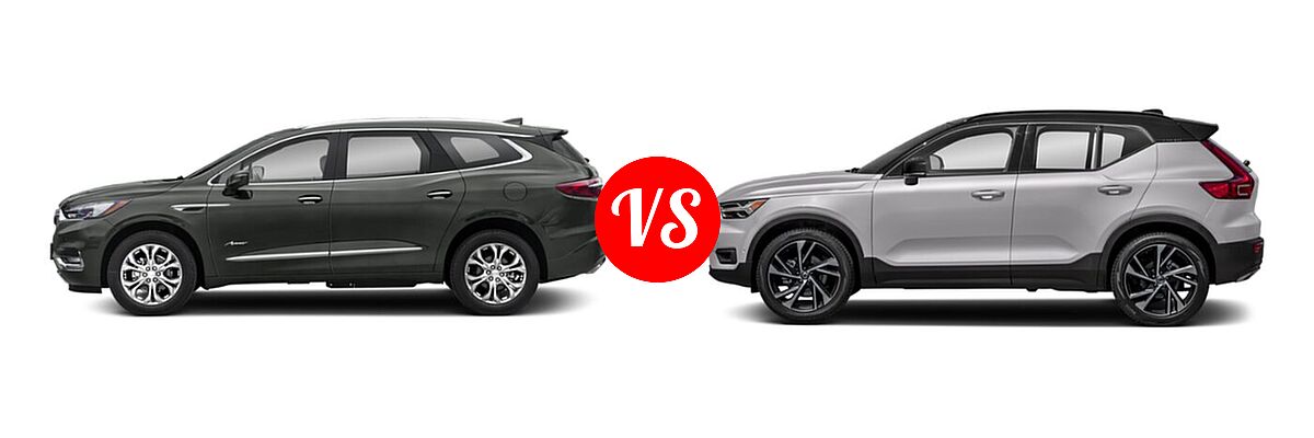 2021 Buick Enclave SUV Avenir vs. 2019 Volvo XC40 SUV R-Design - Side Comparison