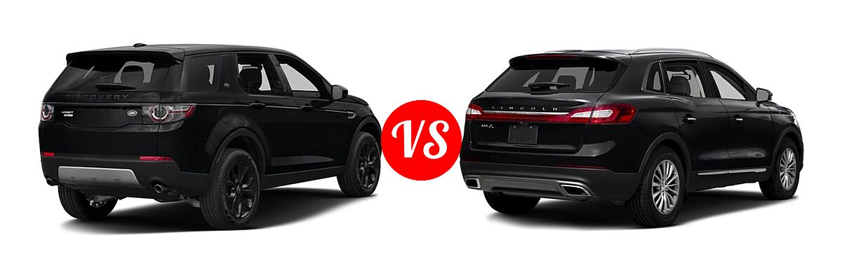 2017 Land Rover Discovery Sport SUV HSE / HSE Luxury / SE vs. 2017 Lincoln MKX SUV Black Label / Premiere / Reserve / Select - Rear Right Comparison