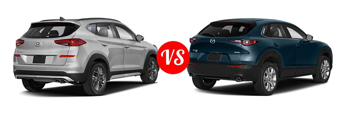 2020 Hyundai Tucson SUV Ultimate vs. 2020 Mazda CX-30 SUV Select Package - Rear Right Comparison