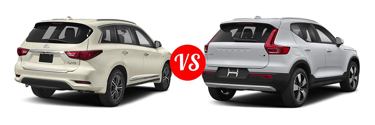 2020 Infiniti QX60 SUV LUXE / PURE vs. 2019 Volvo XC40 SUV Momentum / R-Design - Rear Right Comparison