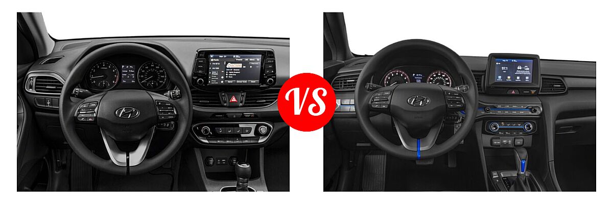 2020 Hyundai Elantra GT Hatchback Auto vs. 2020 Hyundai Veloster Hatchback 2.0 / 2.0 Premium - Dashboard Comparison