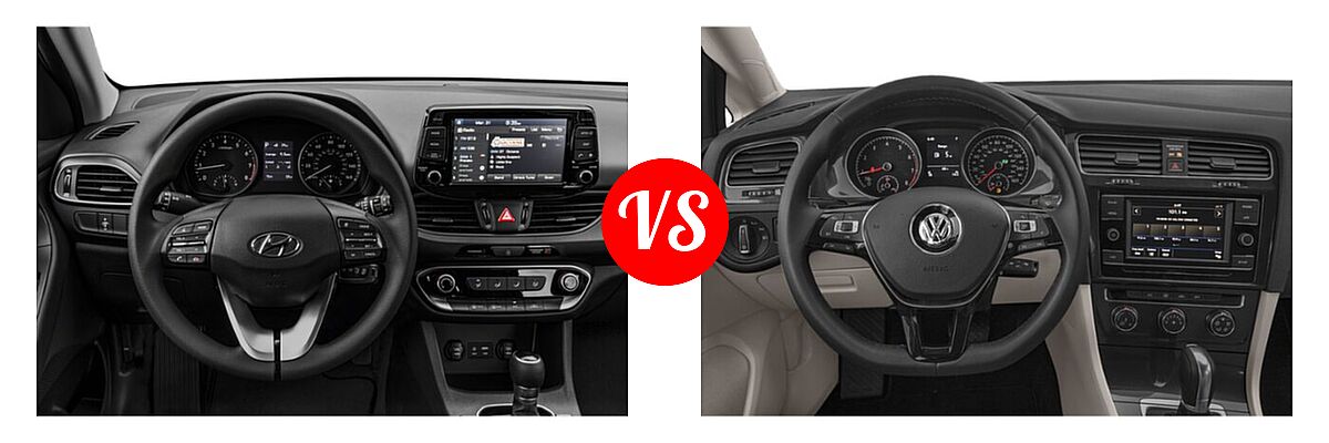 2020 Hyundai Elantra GT Hatchback Auto vs. 2020 Volkswagen Golf Hatchback TSI - Dashboard Comparison