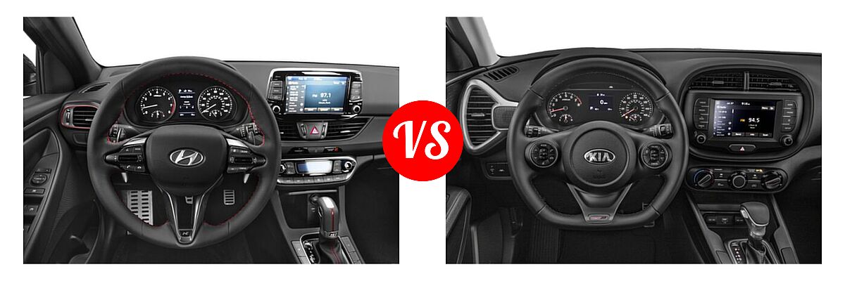 2020 Hyundai Elantra GT Hatchback N Line vs. 2020 Kia Soul Hatchback GT-Line - Dashboard Comparison