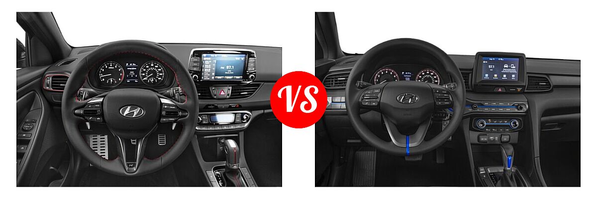 2020 Hyundai Elantra GT Hatchback N Line vs. 2020 Hyundai Veloster Hatchback 2.0 / 2.0 Premium - Dashboard Comparison