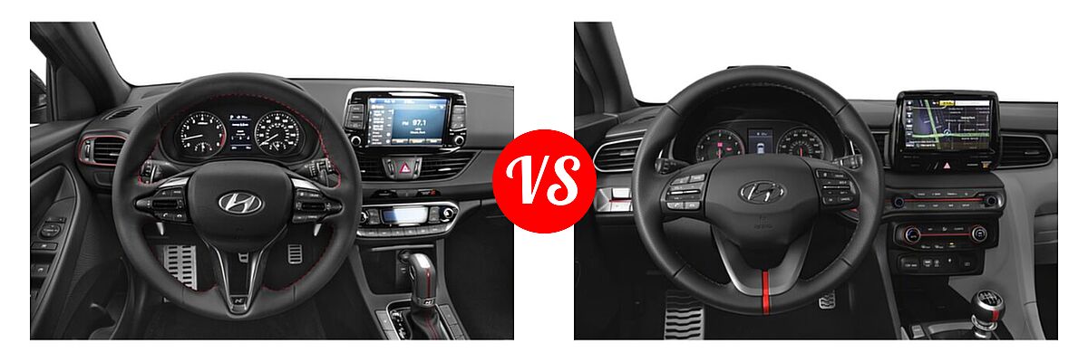 2020 Hyundai Elantra GT Hatchback N Line vs. 2020 Hyundai Veloster Hatchback Turbo / Turbo R-Spec / Turbo Ultimate - Dashboard Comparison