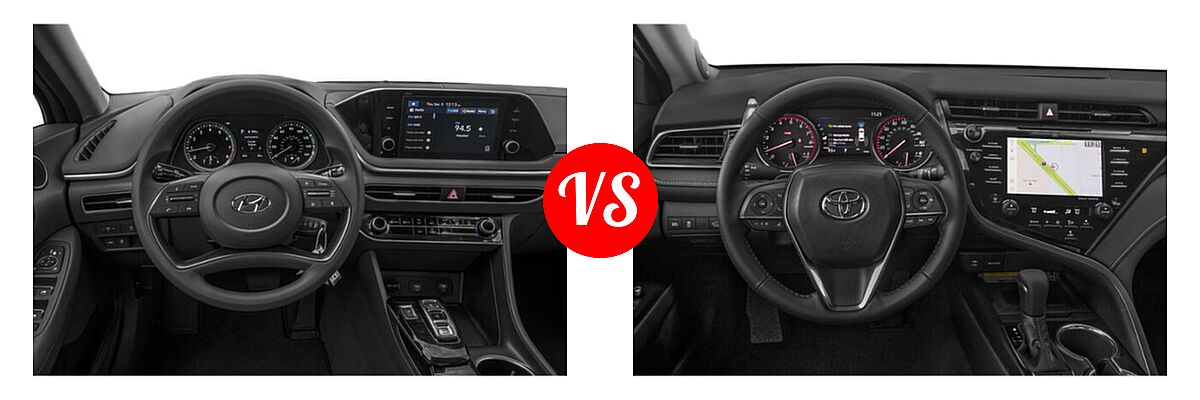 2020 Hyundai Sonata Sedan SE vs. 2020 Toyota Camry Sedan XSE / XSE V6 - Dashboard Comparison