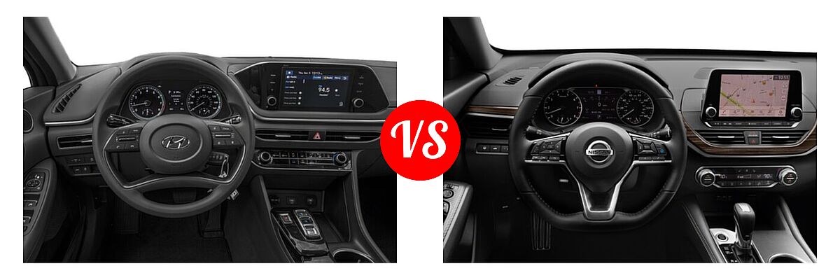 2020 Hyundai Sonata Sedan SE vs. 2020 Nissan Altima Sedan 2.0 Platinum / 2.5 Platinum / 2.5 SL / 2.5 SV - Dashboard Comparison