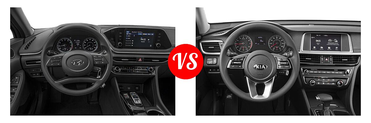 2020 Hyundai Sonata Sedan SE vs. 2020 Kia Optima Sedan LX - Dashboard Comparison