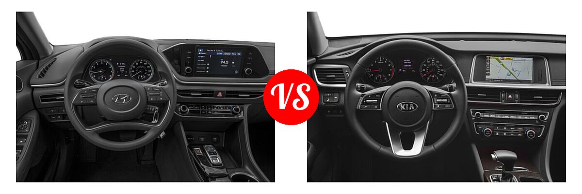 2020 Hyundai Sonata Sedan SE vs. 2020 Kia Optima Sedan EX - Dashboard Comparison