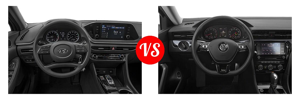 2020 Hyundai Sonata Sedan SE vs. 2020 Volkswagen Passat Sedan 2.0T R-Line - Dashboard Comparison