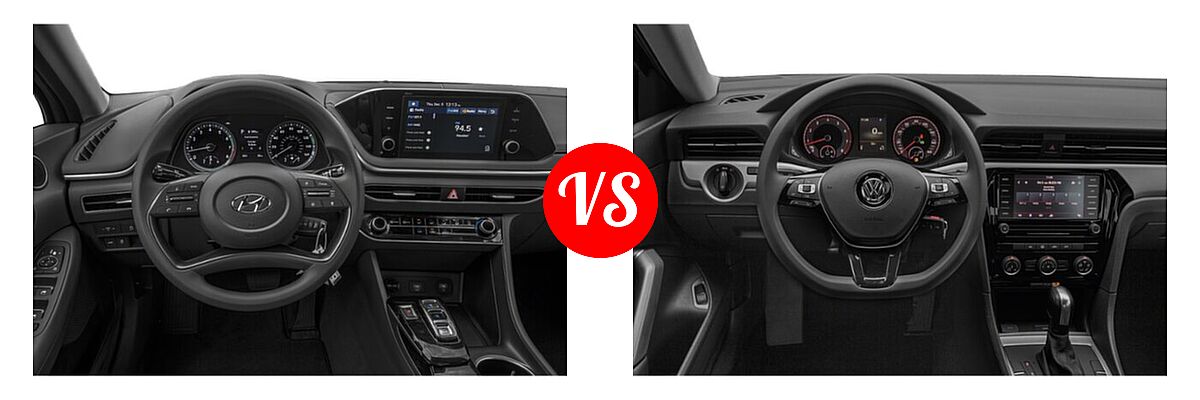 2020 Hyundai Sonata Sedan SE vs. 2020 Volkswagen Passat Sedan 2.0T S / 2.0T SE / 2.0T SEL - Dashboard Comparison