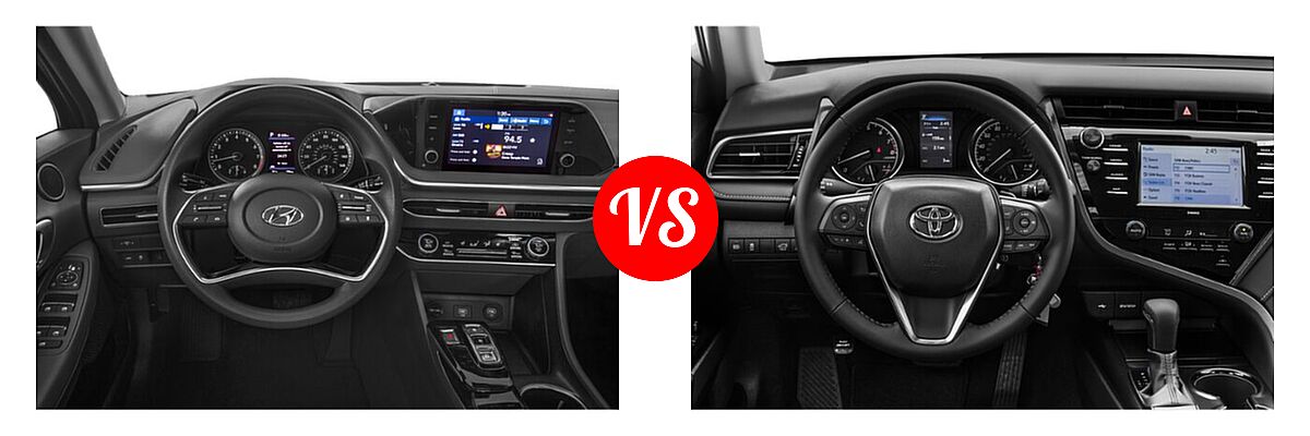 2020 Hyundai Sonata Sedan SEL / SEL Plus vs. 2020 Toyota Camry Sedan SE Nightshade - Dashboard Comparison