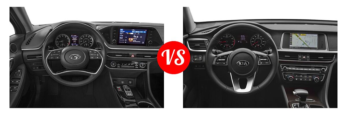 2020 Hyundai Sonata Sedan SEL / SEL Plus vs. 2020 Kia Optima Sedan EX - Dashboard Comparison