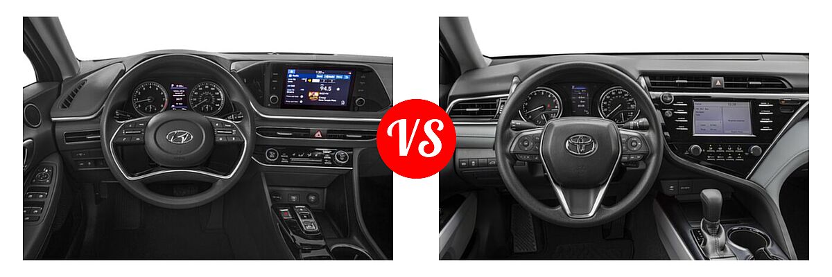 2020 Hyundai Sonata Sedan SEL / SEL Plus vs. 2020 Toyota Camry Sedan L / LE - Dashboard Comparison