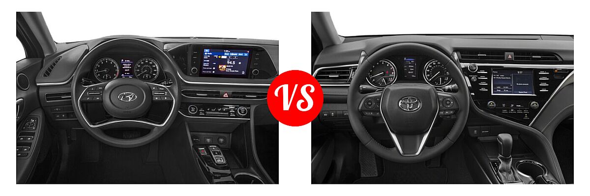 2020 Hyundai Sonata Sedan SEL / SEL Plus vs. 2020 Toyota Camry Sedan SE - Dashboard Comparison