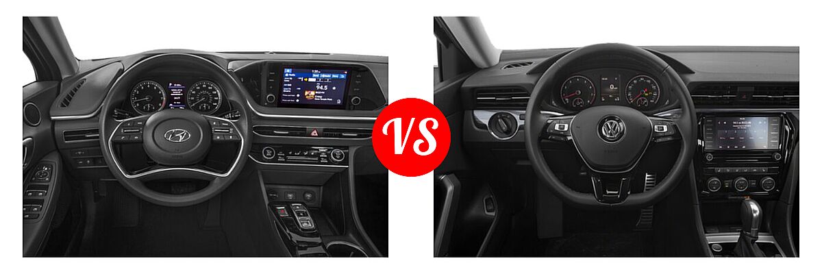 2020 Hyundai Sonata Sedan SEL / SEL Plus vs. 2020 Volkswagen Passat Sedan 2.0T R-Line - Dashboard Comparison