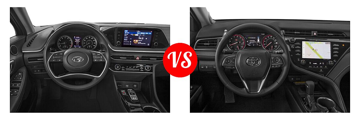 2020 Hyundai Sonata Sedan Limited vs. 2020 Toyota Camry Sedan XSE / XSE V6 - Dashboard Comparison
