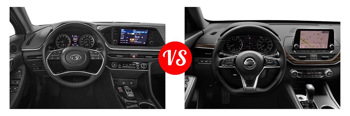 2020 Hyundai Sonata Sedan Limited vs. 2020 Nissan Altima Sedan 2.0 Platinum / 2.5 Platinum / 2.5 SL / 2.5 SV - Dashboard Comparison