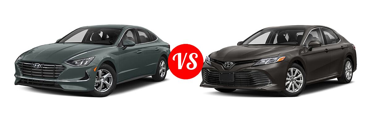 2020 Hyundai Sonata Sedan SE vs. 2020 Toyota Camry Sedan L / LE - Front Left Comparison