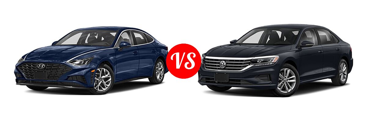 2020 Hyundai Sonata Sedan SEL / SEL Plus vs. 2020 Volkswagen Passat Sedan 2.0T S / 2.0T SE / 2.0T SEL - Front Left Comparison